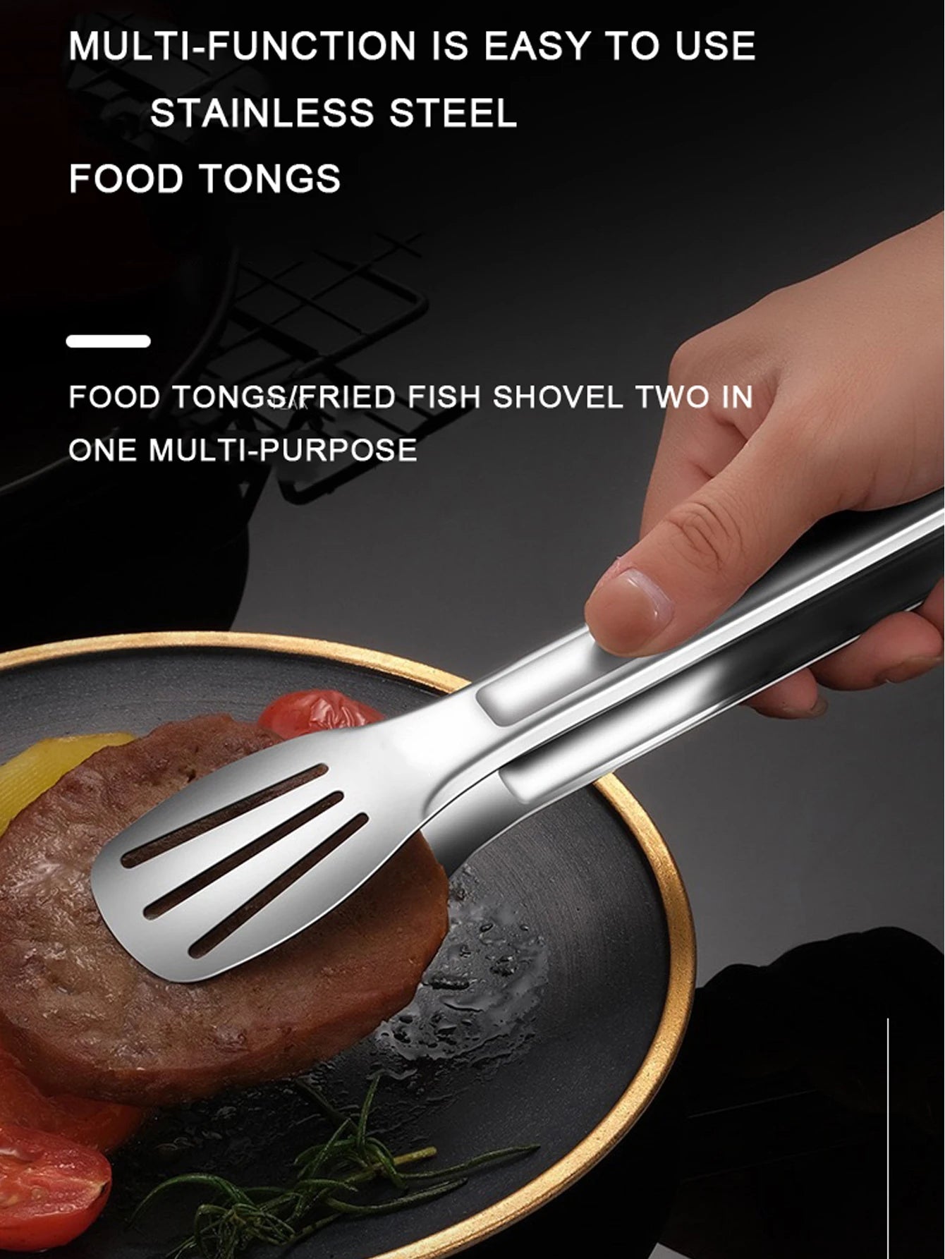 Stainless Steel Food Tongs Barbecue Tongs Meat Salad Steak Food Serving Clip Tweezers Long BBQ Cooking Tongs Kitchen Utensils
